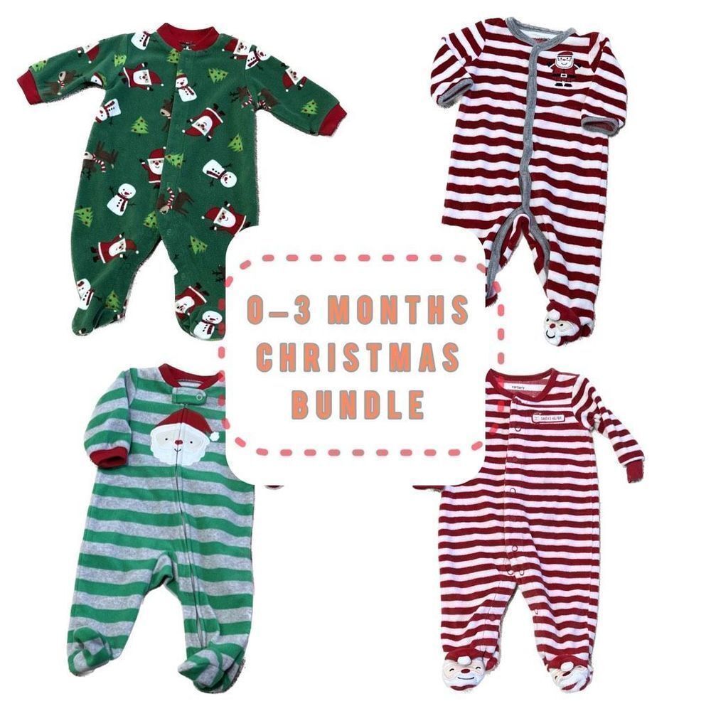 03 Months Mixed Brand Fleece Footed Sleeper Bundle